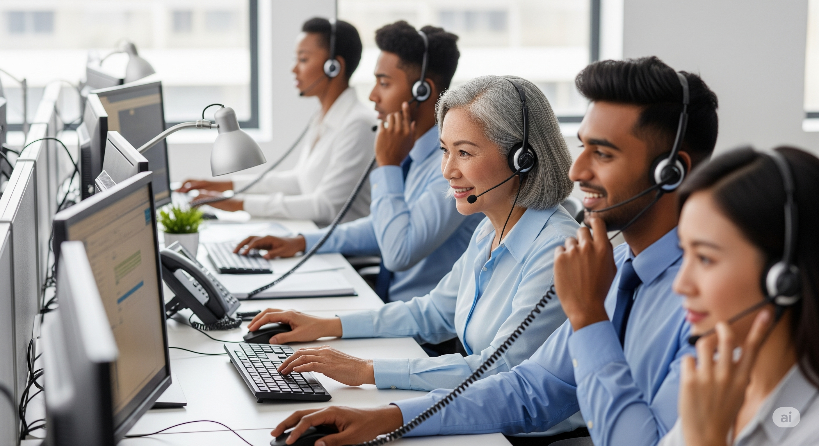 Diverse individuals during call handling services